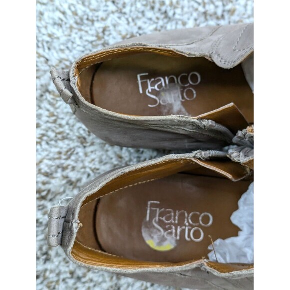 Franco Sarto Ankle Bootie Womens Size 9 Gray Leather Heeled Almond Toe - Picture 13 of 13